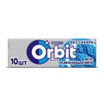 Жевательная резинка, Orbit (Орбит) 13.6 г №1 Белоснежный освежающая мята (10 подушечек)